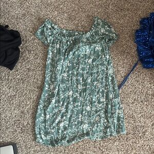 Primark Green Floral Strapless Dress